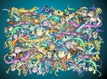 Gecko Madness, 1000 Piece Jigsaw Puzzle Made by FX