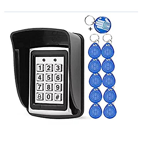 10 RFID Keychains + Waterproof Rain Cover + Rfid Metal Keypad Supports 1000 Users Wiegand-26 Interface (Input / Output)
