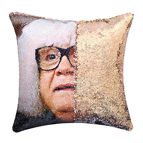 Denny Devito Sequin Throw Pillow Cover Magic Reversible 15" X