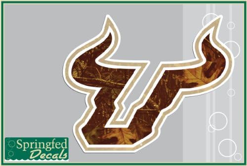 USF BULLS CAMO BULL HORNS 8" Vinyl Decal South Florida Car Truck Sticker