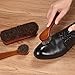 Polish Shoe Brush Kit Natural Horsehair Shoe Brushes Clean Applicators Set for Polishing & Cleaning Shoes Boot and More-5 in 1