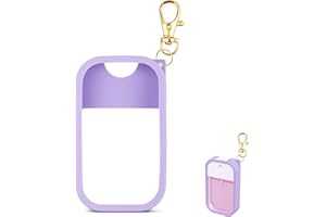 COCGVEL Silicone Case Compatible with Touchland Hand Sanitizer Spray, Protective Case with Keychain for Power Mist and Glow Mist 1 fl oz, Hand Sanitizer Spray Accessory (Purple, 1 Pack)