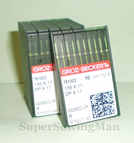 100 GROZ-BECKERT GEBEDUR 135X17 DPX17 TITANIUM SEWING MACHINE NEEDLES (21 (Metric 130))