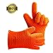 Homar 3 Colors Heat Resistant BBQ Grilling Gloves Oven Mitten Set - Best in Protective Mitts & Potholders - Silicone Baking & Outdoor Cooking Gloves One Size Fits All Perfect for Men & Women (Orange)