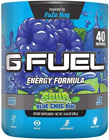 Amazon Com G Fuel Sour Blue Chug Rug Tub 40 Servings Elite