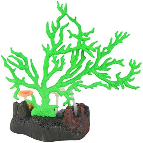 Saim® Glowing Effect Artificial Coral for Fish Tank Decorative Aquarium Ornament (Green)