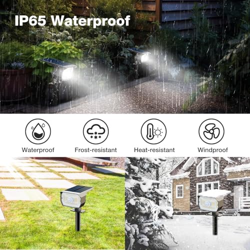 nipify Set of 4 Solar Motion Detector Lights - Powerful 56 LEDs/3 Modes with Waterproof, Adjustable LED Solar Spotlight for Garden Paths (Warm White)