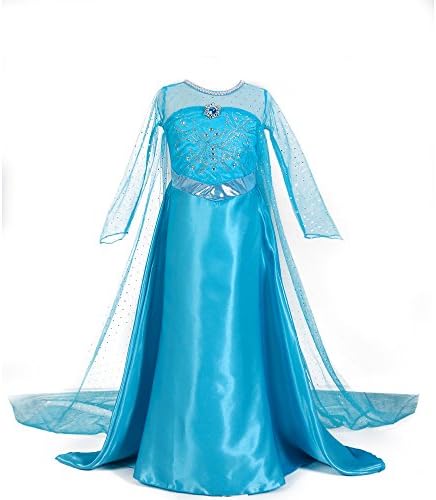 Osmanluer Girls Inspired Lace Elsa Costume Dress Girl Cosplay Party 3T-12 (120)