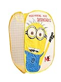 Yunko Minions Folding Laundry Basket Pop up Open Hamper Clothes Storage Mesh Basket