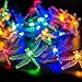 GIGALUMI 2 Pack Solar Strings Lights, 20 Feet 30 LED Dragonfly Solar Fairy Lights, Garden Lights for Outdoor, Home, Lawn, Wedding, Patio, Party and Holiday Decorations- Multi Color