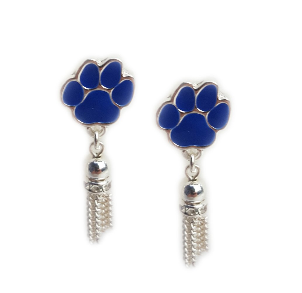 Nitro USA NCAA Kentucky Wildcats Women's Wildcats Paw Tassel Earrings One Size Silver