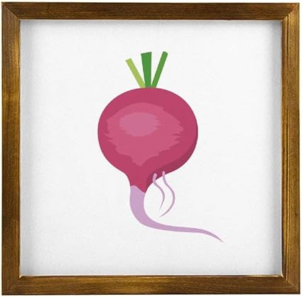 Cartel de madera enmarcada, diseño de rábanos, letrero de madera