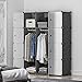 KOUSI Portable Closet Wardrobe Closet Clothes Closet Bedroom Armoire Storage Organizer with Doors, Spacious & Sturdy, Extra Space & Durable Black HHRBYG-TZ (6 Cubes&2 Hanging Section)