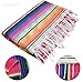BOXAN 59 x 84 Inch Mexican Blanket Striped Tablecloth for Festive Mexican Fiesta Wedding Party Decorations, Chic Square Natural Cotton Serape Blanket Dining Table Cloth Cinco De Mayo Gifts for Mom