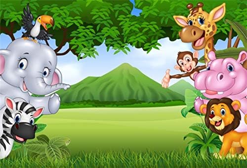 Yeele 5x3ft Photography Background Forests Animals Children Safari Theme Party Decoration Birthday Preschool Events Baby Shower Video Todder Shoots Studio Props Photo Backdrop Wallpaper