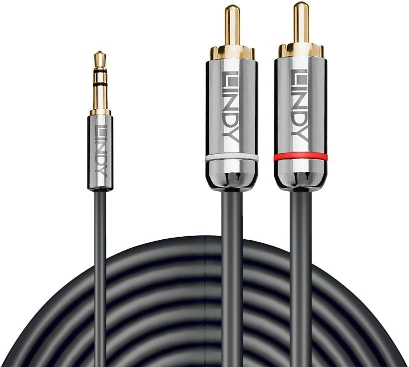 LINDY 3m 3.5mm to Phono Audio Cable Cromo Line Anthracite, charcoal, 3 Meters - Image 3