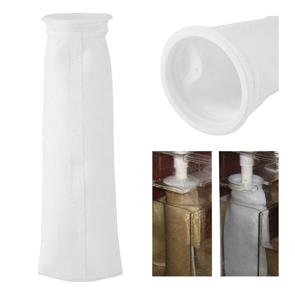 Pssopp Aquarium Filter Sock, 4 Inch Ring by 15.75 Inch Long Aquarium Fish Tank Filter Sock Reusable Aquarium Filter Bags with Holder