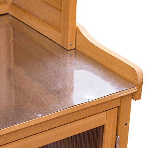 SKEMiDEX--- Potting Bench Cabinet Storage Wooden Garden Shed Tools Organizer Work Station Two doors at the bottom with shelf allow you to create the perfect storage area to meet your requirements. - Thumbnail 5