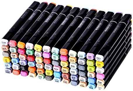 Yosoo Finecolour Graphic Soft Brush and Broad Tips Marker Pen - Animation Design 72 Colours with Black Bag (72 Colours)