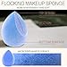 BEAKEY 2Pcs Makeup Sponge with 1Pc Kabuki Foundation Brush, Foundation Blending Sponge Latex-Free for Liquid Foundation