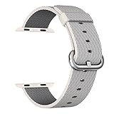 i-Liu Watch Band,38mm Woven Nylon Strap Replacement Nylon Band for Apple Watch Series 1 Series 2 (Pearl)