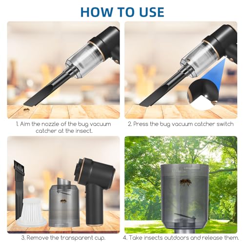 Bug Vacuum Catcher, Spider and Insect Catcher Traps, Rechargeable Bug Catcher Grabber photo 12