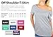 Awkward Styles Women's I Love The 80's Off The Shoulder Tops for Women T Shirts for 80's Fans + Sticker Gift (XL, Black)