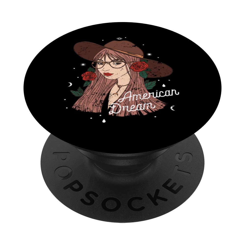 Hipster Girl American Vogue Style PopSockets Swappable PopGrip