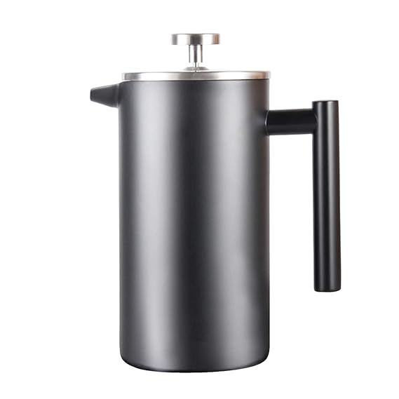 InstaCuppa French Press Coffee Maker 1000 ML, 304 Grade Stainless Steel Metal Build, 4 Part