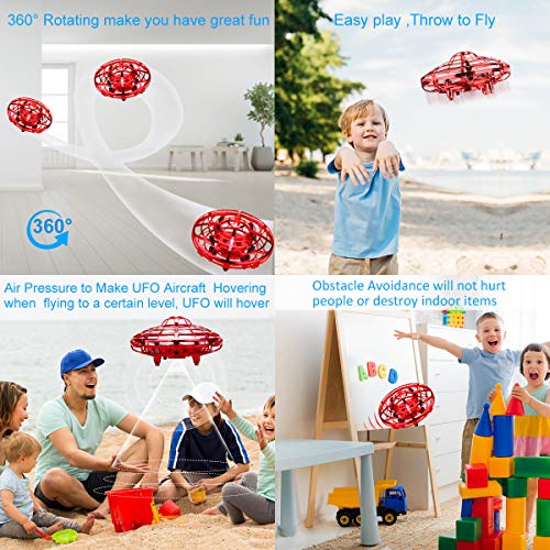 KToyoung Hand Operated Drone for Kids Adults,Flying Ball Drones Mini Drones with LED Lights,Flying Ball Toys UFO with 360° Rotating Interactive Infrared,Helicopter Ball for Boys Girls Indoor Outdoor