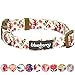 Blueberry Pet 7 Patterns Spring Scent Inspired Pink Rose Print Ivory Adjustable Dog Collar, Large, Neck 18