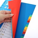 ROSSHINE 1-20 Part File Dividers A4 6Pack Multi-Color 11-Hole Pre-Punched view 6