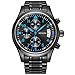 SONGDU Date Black Military Multifunction Chronograph Mens Watches Stainless Steel Luminous Blue Numerals