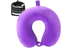 Gluck Plants Travel Pillow,Neck Pillow for Traveling U Shaped Memory Foam Purple Portable Headrest Sleep Airplane Travel Neck Pillow for Flight,Car & Home,Office