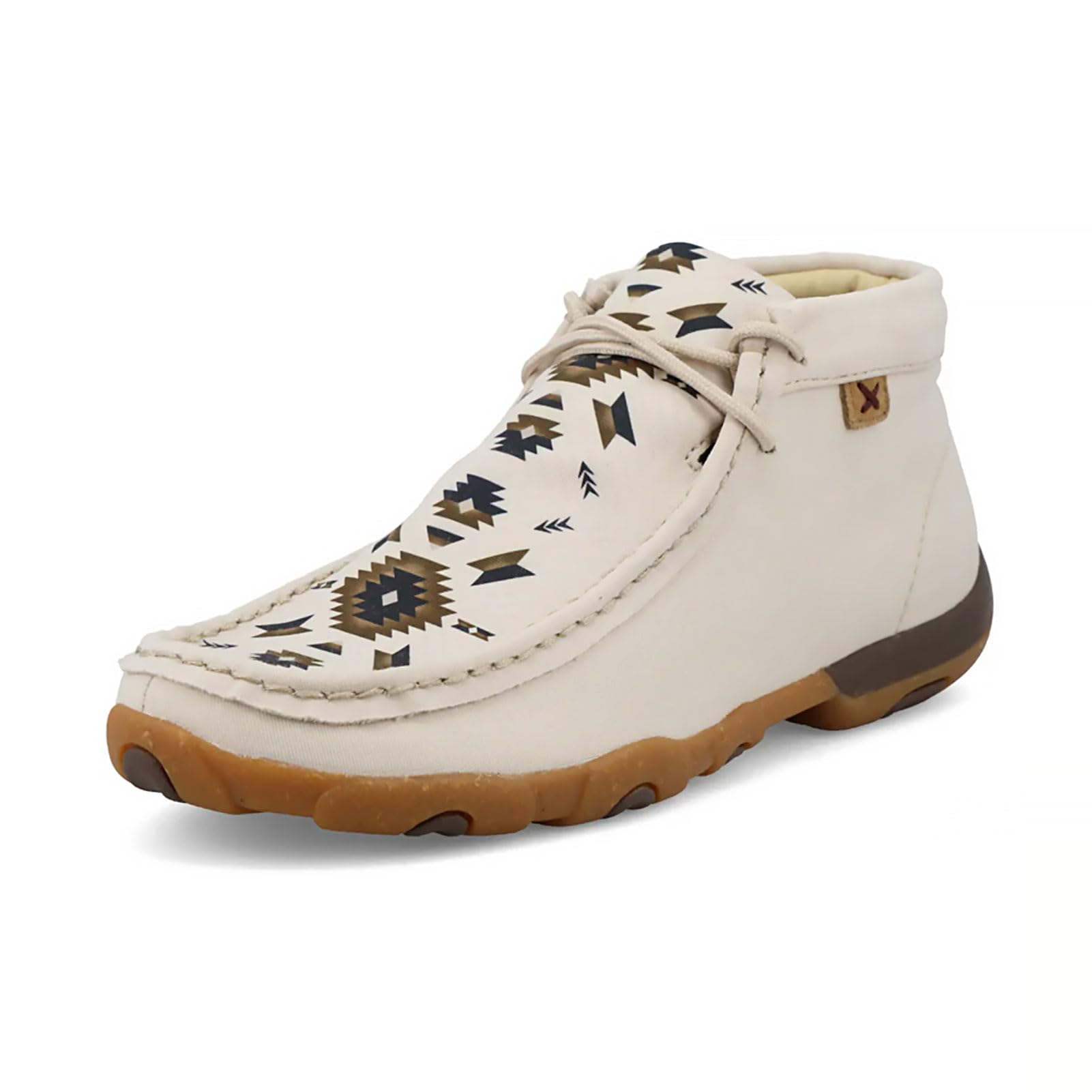 Twisted X Women's Chukka Driving Moc, Moc Toe, Light Beige & Multi, 6.5 M Image