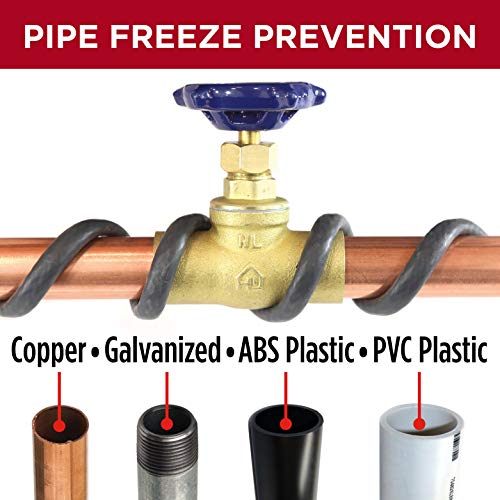 Radiant Solutions Company Heat Tape Pro for Ice Dam Prevention - Heavy Duty - Self-Regulating - Plug-in Ready Heat Cable - 120V, 6 watts/FT (100 Feet + 30" Cold Lead)