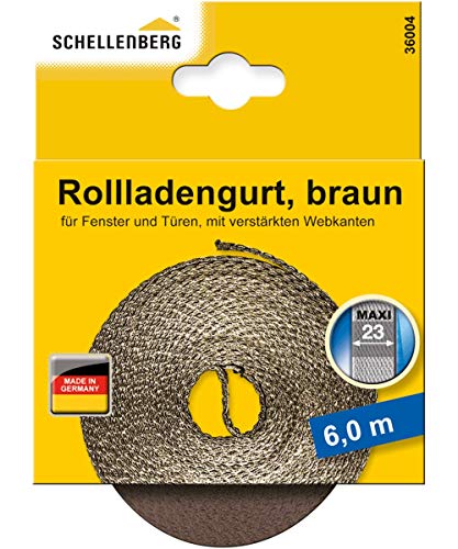 Schellenberg 36004 Roller Shutter Belt 23 mm / 6 m Brown