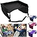 Kids Travel Tray - Waterproof, Portable Toddler Snack and Play Station with Mesh Storage Pockets - Activity Lap Desk for Car Seat, Stroller, Plane by EverythingINplace (Black)