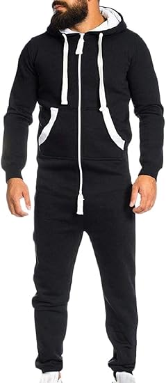 Amazon Gawaga メンズジャンプスーツワンピース冬暖かいフーディーカジュアルソリッドプレイスーツ コート ジャケット 通販