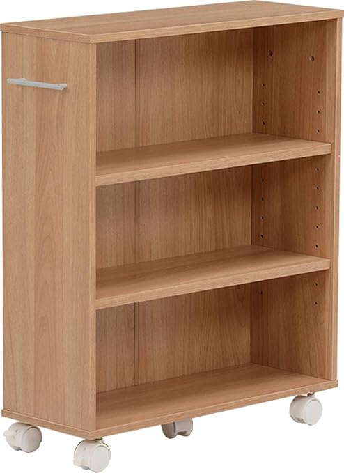 Amazon Co Jp マガジンラック コミックラック マンガラック 収納 本収納 コミック収納 スリム 木製 薄型 キャスター付き 取っ手付き キッチンラック ランドリーラック 隙間収納 移動可能 ナチュラル Mサイズ 幅21cm ホーム キッチン