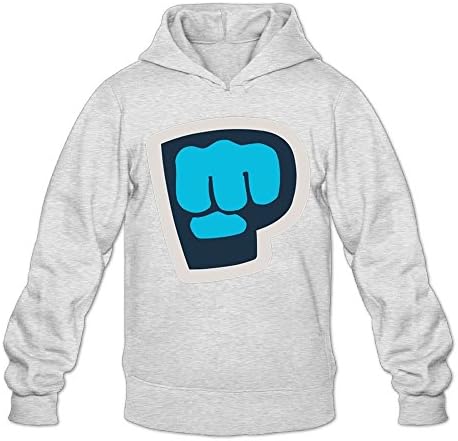 Pewdiepie Glove Logo Hoodies Men's Warm Fashion Hooded Sweatshirt Ash
