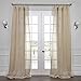Half Price Drapes SHLNCH-J0106-108 Linen Sheer Curtain, Open Weave Natural