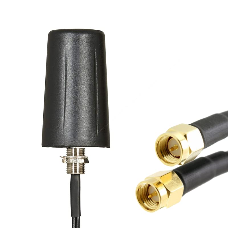 Dual Input 4G/5G Rugged Antenna with 3 Meter LMR100 Cables & SMA Male Connectors. Indoor or Outdoor 2x2 Heavy Duty LTE Aerial. O2 Vodafone EE Three (Antenna Only)