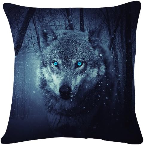 Wolf Predator Photoshop Art - Throw Pillow Case Cushion Cover for Sofa Couch Double-sided printing 18x18 Inches