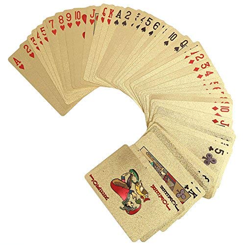 VGEBY Waterproof Plastic Fake Gold Foil Playing Poker Cards (Style : Euro) Leisure Sports Chess And Cards, Leisure Sports