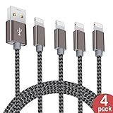 BECASO Lightning Cable Charging Charger Cable for iPhone(4Pack-5ft),Cable for iPhone X/iPhone 8/iPhone 8 Plus/iPhone 7/iPhone 7 Plus/iPhone 6/iPhone 6 Plus /iPhone 5S (iPhone Charger Cable-Grey)