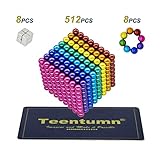 Teentumn 528 Pieces 5mm Sculpture Building Blocks Toys for Intelligence Learning -Office Toy & Stress Relief for Adults Rainbow Colorful