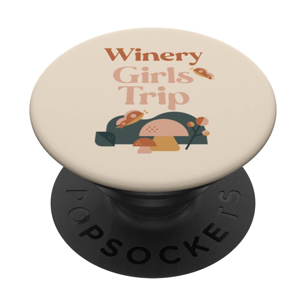 Winery Girls Trip Matching Group Groovy Boho Retro Hippie PopSockets Swappable PopGrip