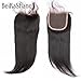 BeiKaShang 4x4 Straight Lace Closure with Bleached Knots Baby Hair Natural Hairline Brazilian Virgin Human Hair Closure Hair Natural Color