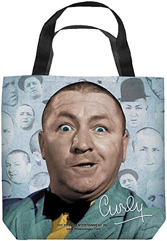 Trevco TTS199 THREE STOOGS/CURLY HEADS - TOTE BAG - WHITE - 9x9